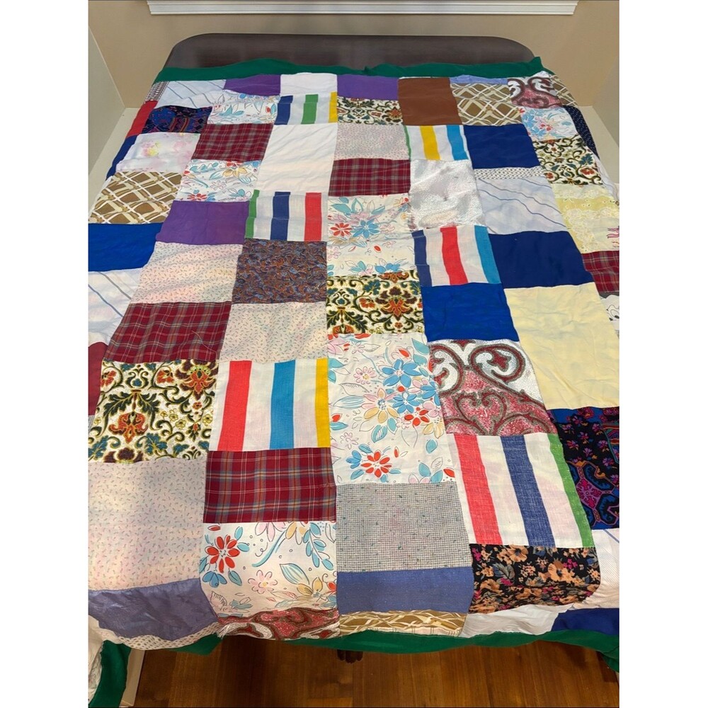 Hand Crafted Multicolor Patchwork Quilt - Floral,Mickey mouse & Plaid Squares